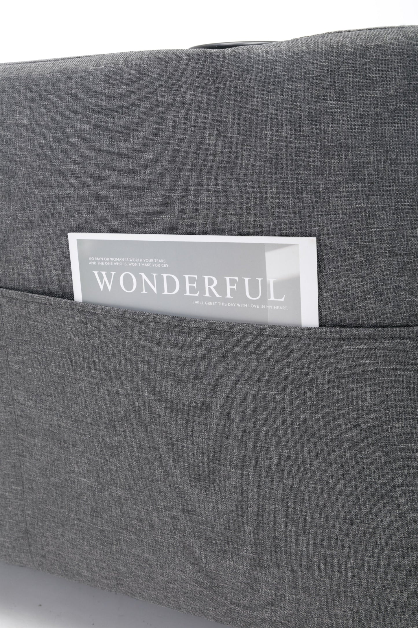 NEW Dark Grey Linen Futon Bed Convertible Chair 3-in-1 Pull Out Sleeper