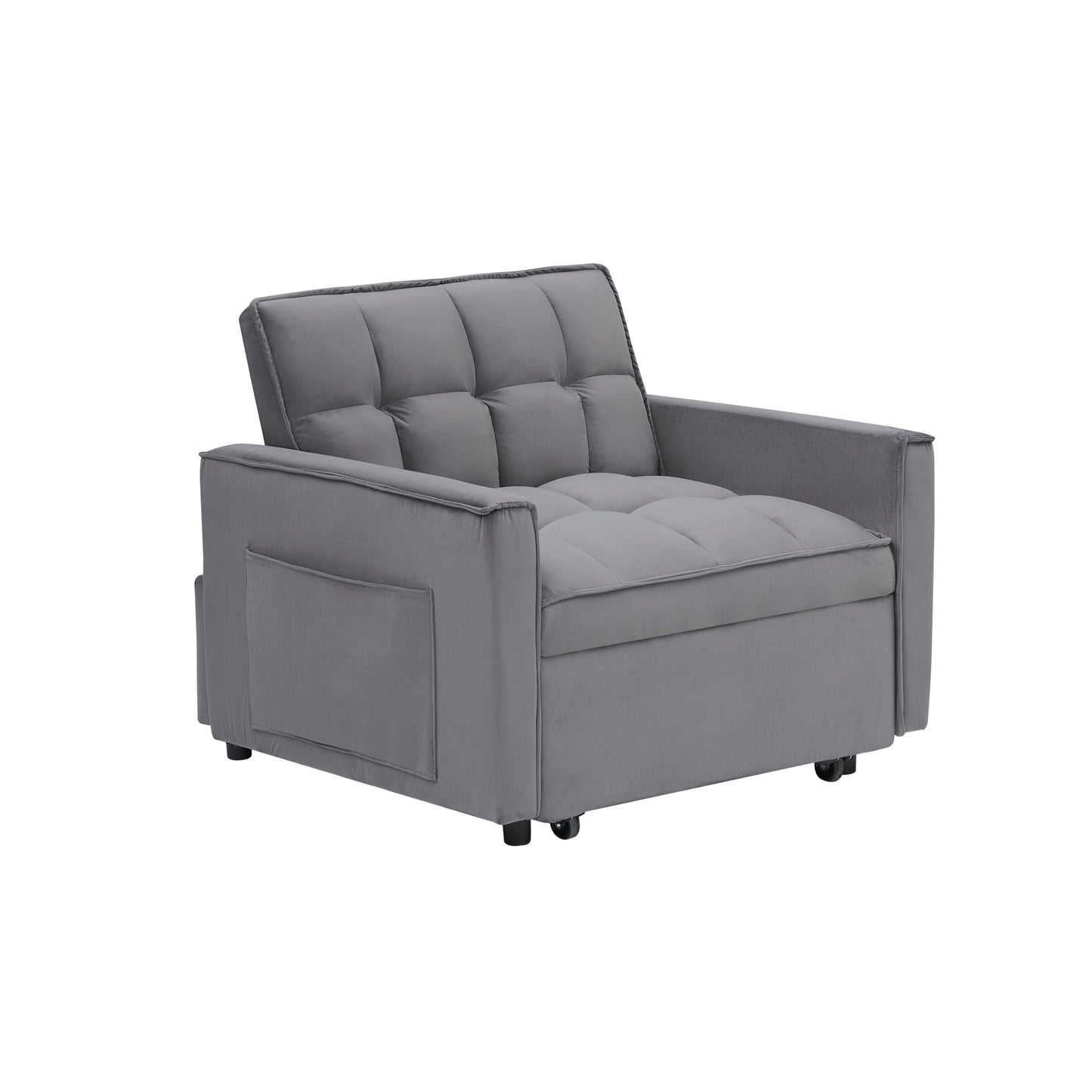 NEW Sofa bed chair 3 in 1 convertible, recliner, single recliner, suitable for small Spaces with adjustable back black  dark grey