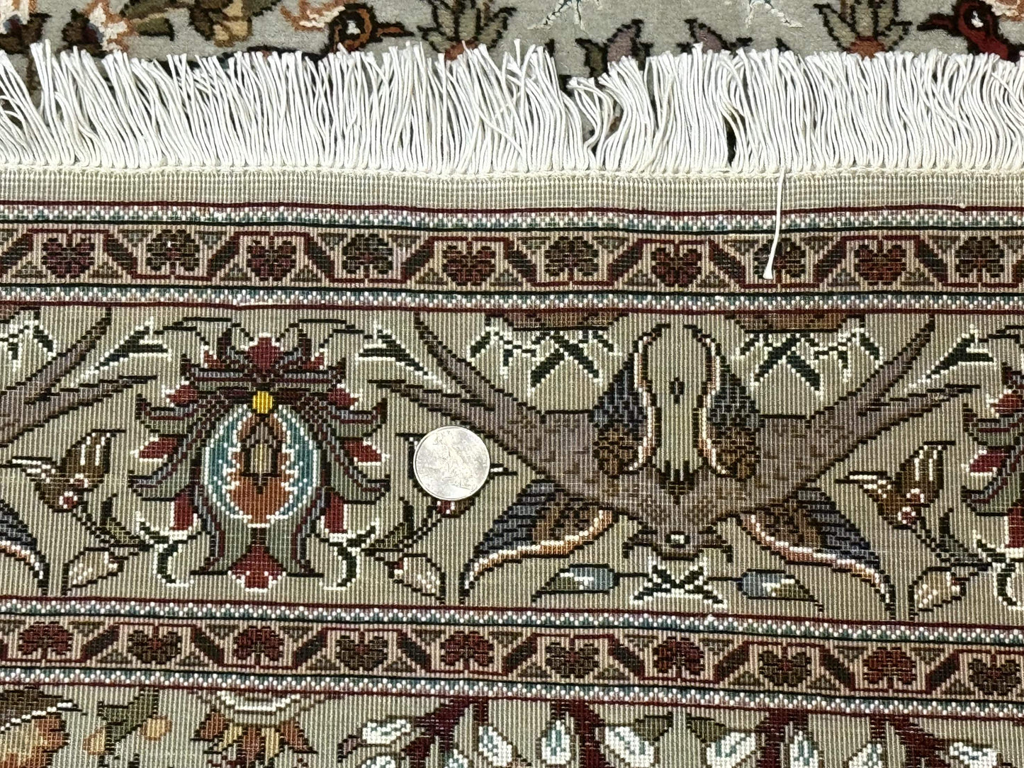 USED Wonderful Persian Tabriz Rug 3x5, Tree of Life, Animal Pictorials, Birds, Wool & Silk Highlights, Fine 330 KPSI