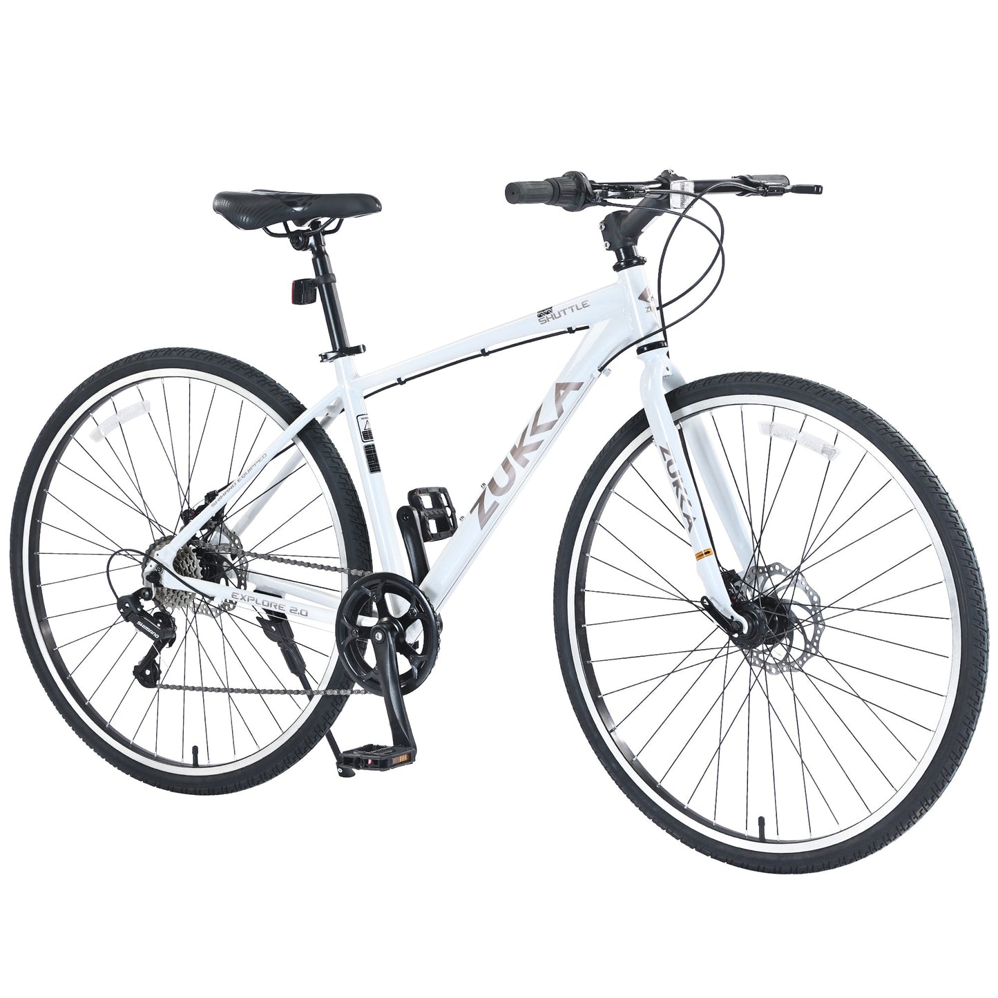 NEW Shimano 7 Speed Hybrid Bike Aluminum Alloy Frame Double Disc Brakes 700C Road Bike For men women's City Bicycle