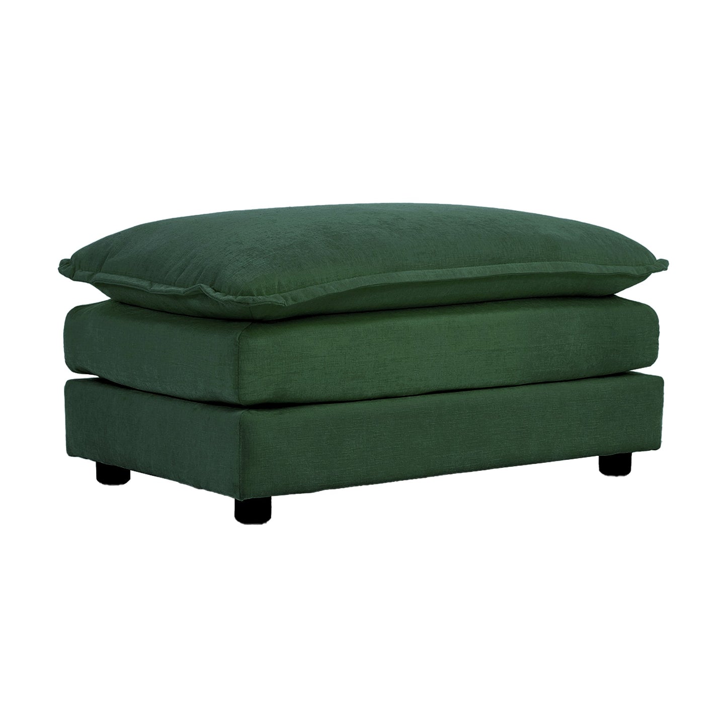 NEW Green Chenille Comfort Modular Large U-Shape Sectional Sofa Couch with Reversible Chaise Double Extra Ottomans