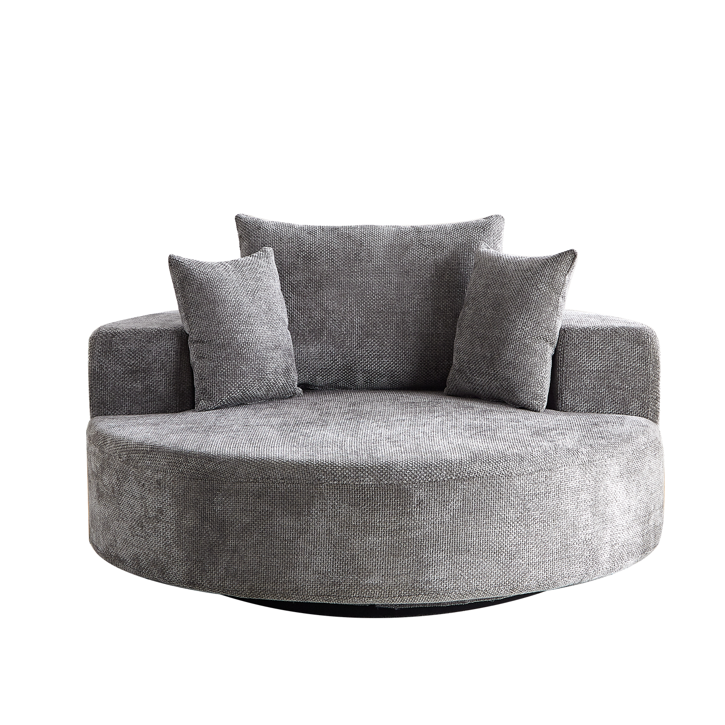 NEW 55''L Chenille Foam Single Swivel Fluffy Modern Sleeper 360 Degree Swivel Chair