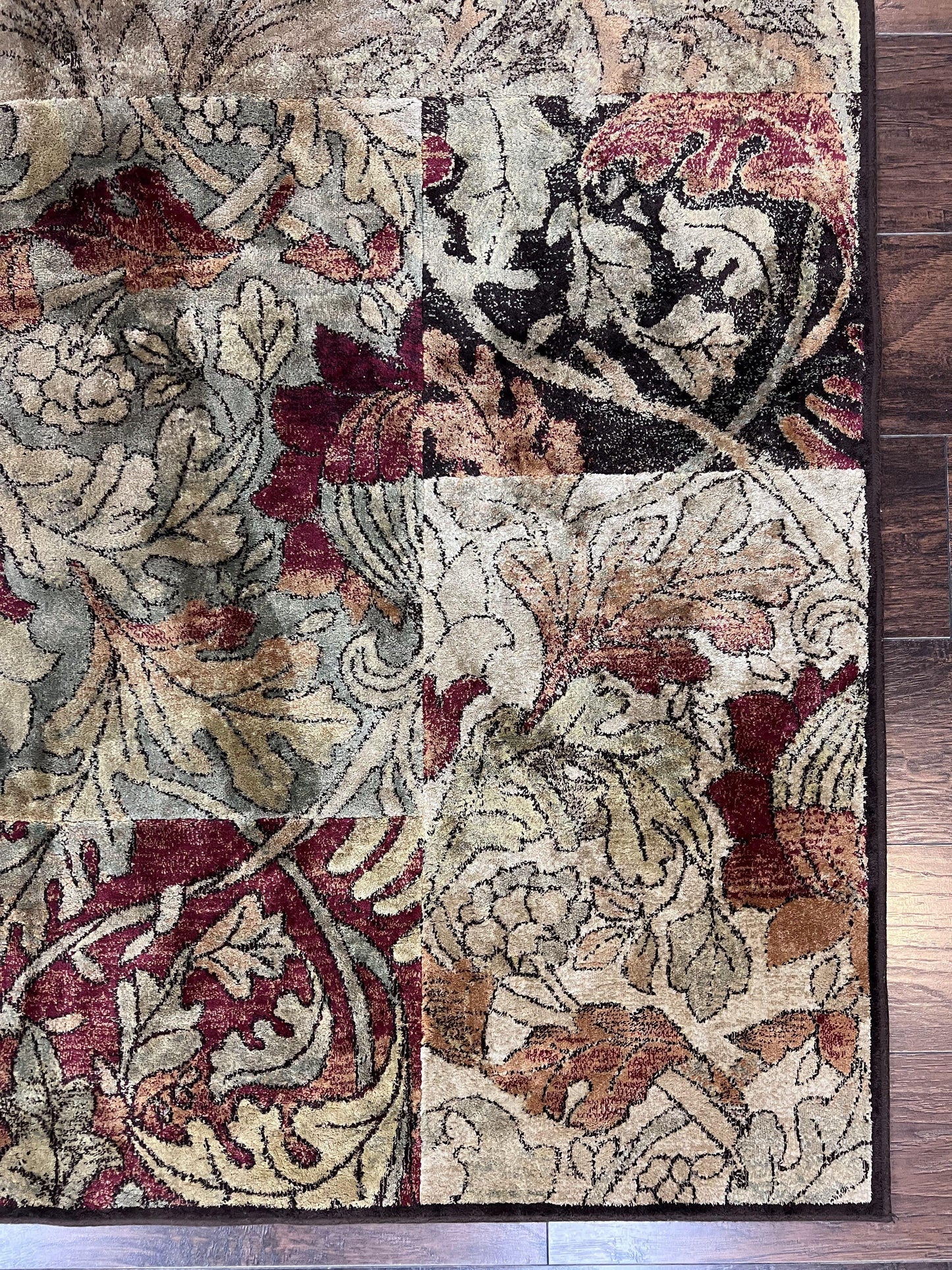 USED Modern Abstract Area Rug 5x7, Floral Design, Contemporary Carpet 5 x 7, Multicolor