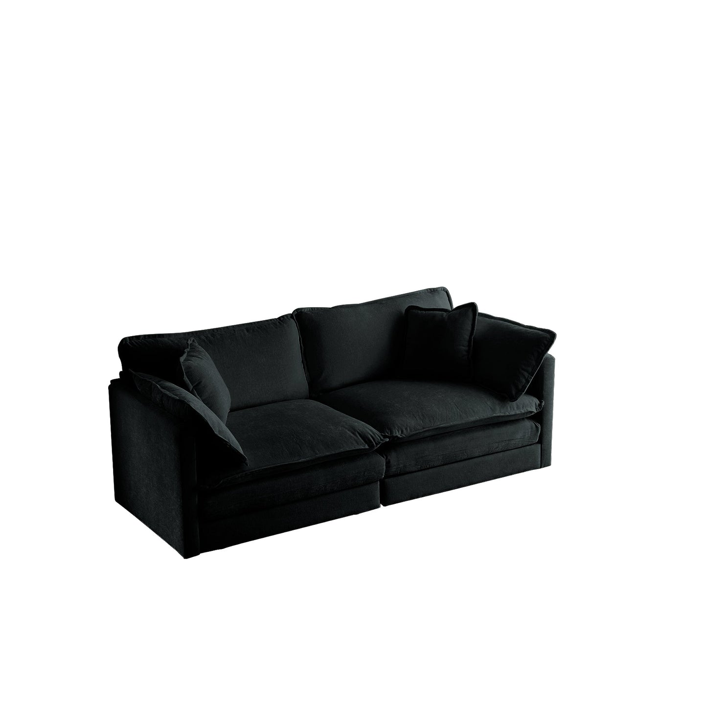 NEW Black Chenille Modern Sofa Couch 3 Piece Extra Deep Seat Sectional Sofa Set