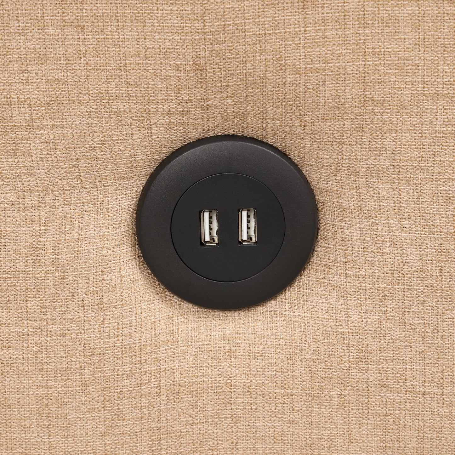 NEW Versatile Pull Out Sofa Sleeper 3 in 1 with Wing Table & USB Charge, Beige Linen, Compact Design