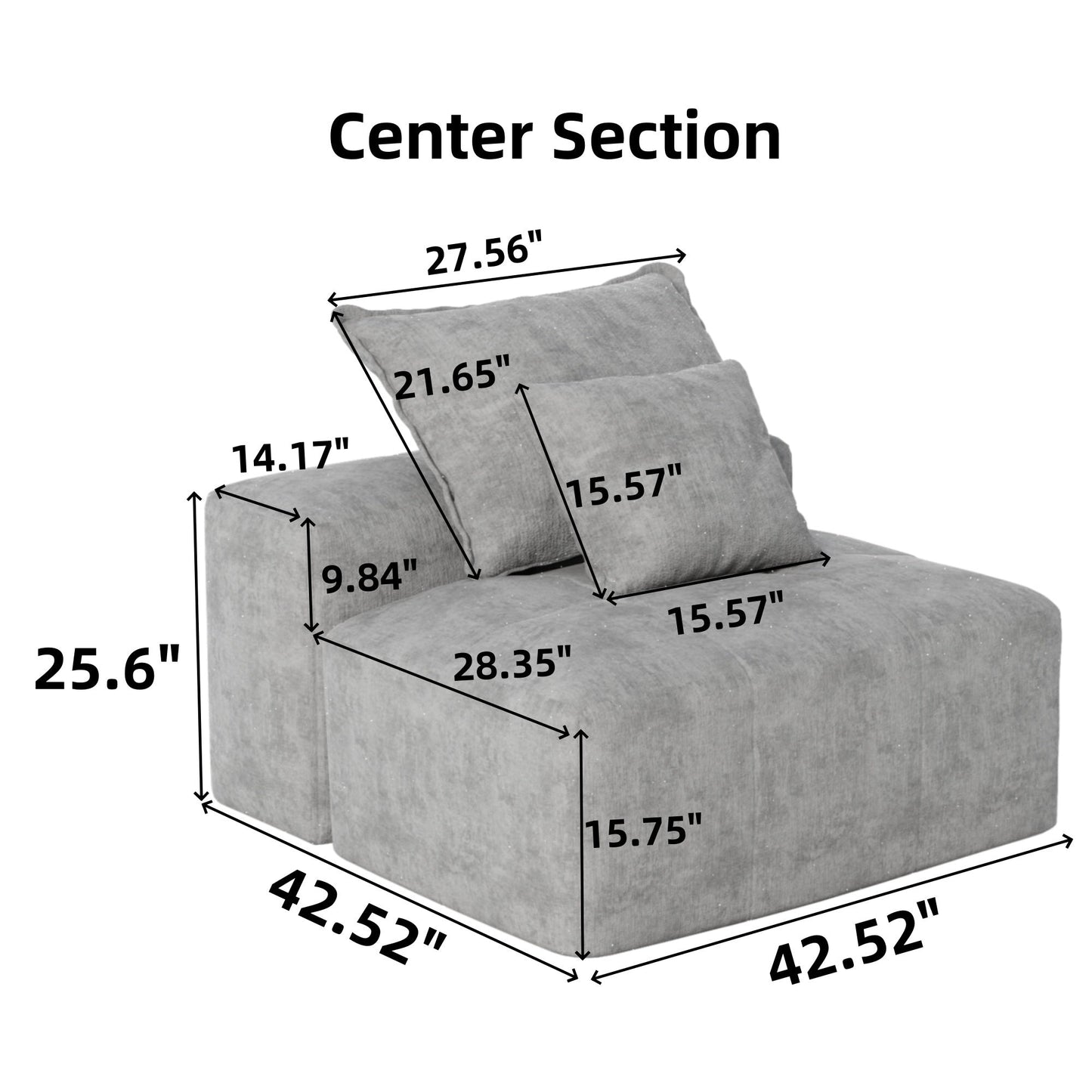 NEW Modern Oversized Modular Sectional Sofa with Ottoman, Seat, Chaise lounge and Armrest, Sparkling Chenille Fabric Soft Cushion Sofa with 4 Pillows,4 PCS DIY Combination Tufted Sofa,No Assembly Required