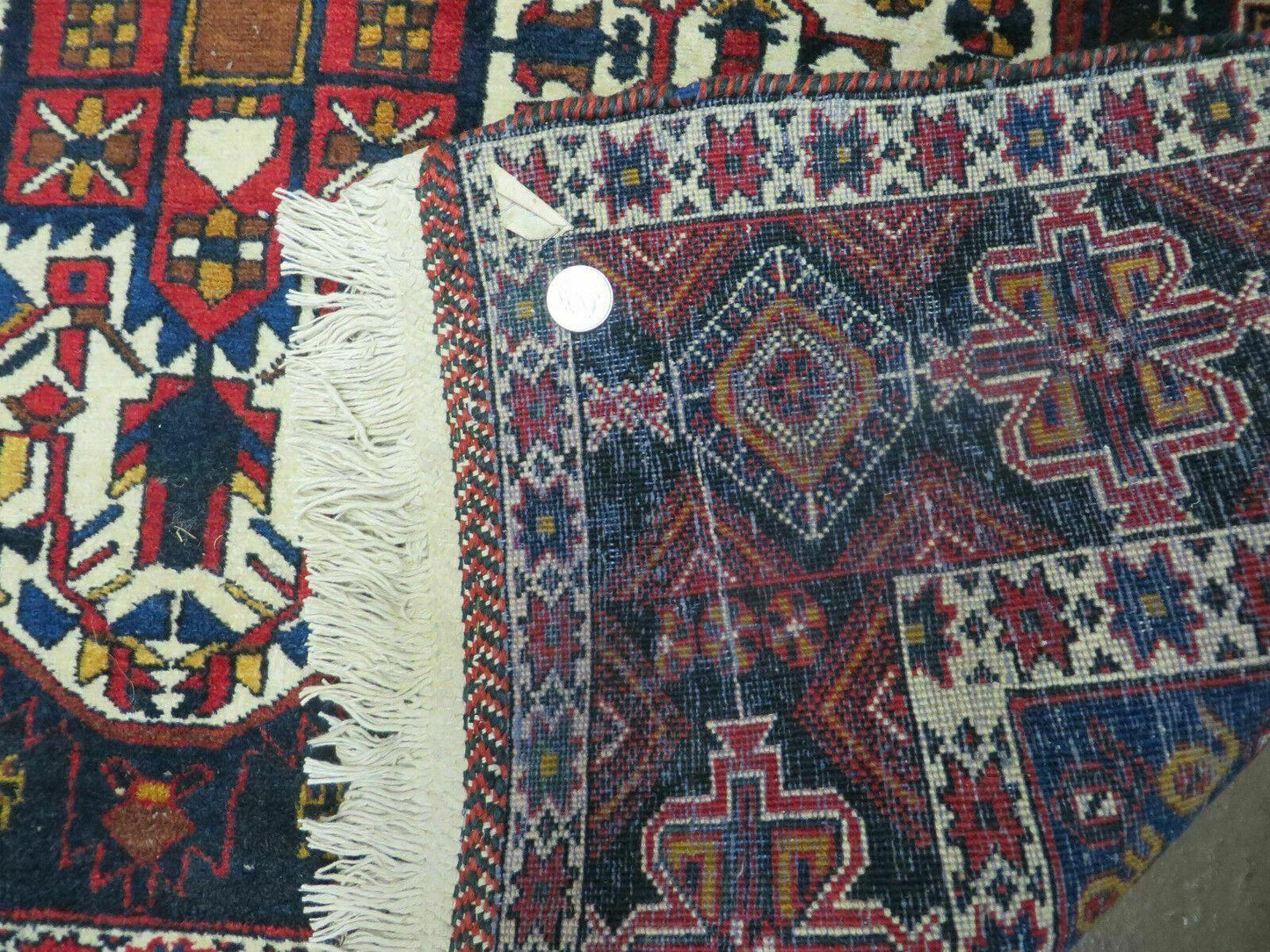 USED 4' X 5.5' Vintage Handmade Turkish Tribal Wool Rug Medallion Nice