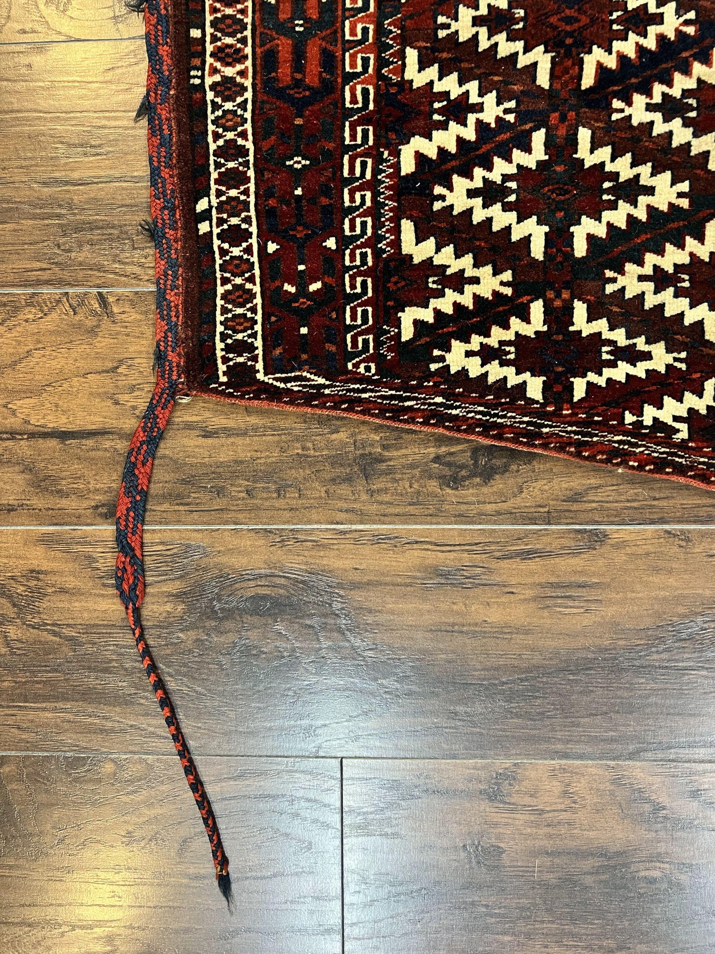 USED Antique Turkoman Camel Trapping, Turkoman Asmalyk, Red Black Ivory, Handmade, Hand Knotted Tribal Collectible Rug, Rare