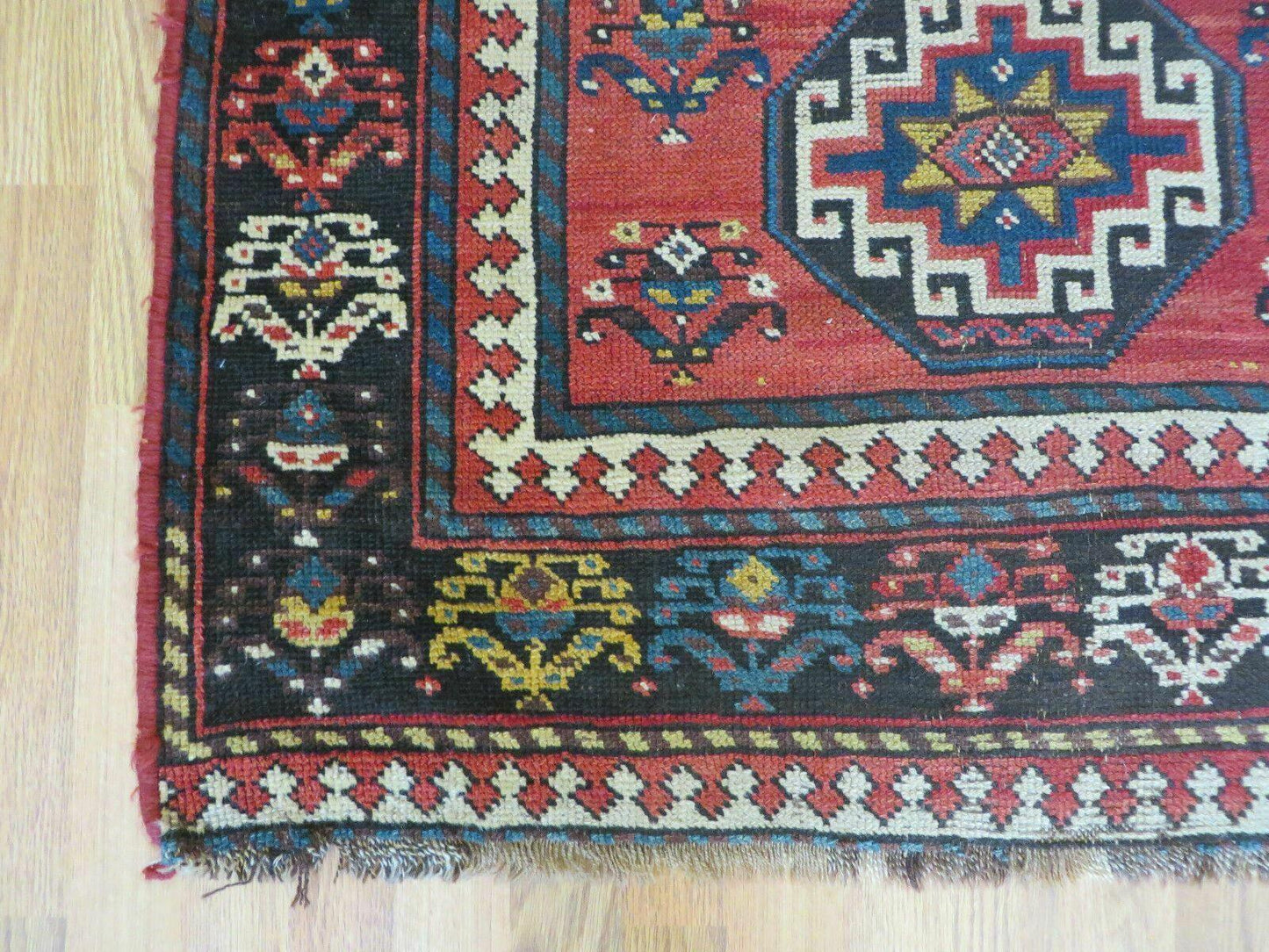USED 3' 3" X 10' Hand-Knotted Antique Handmade Caucasian Kazak Wool Runner Rug