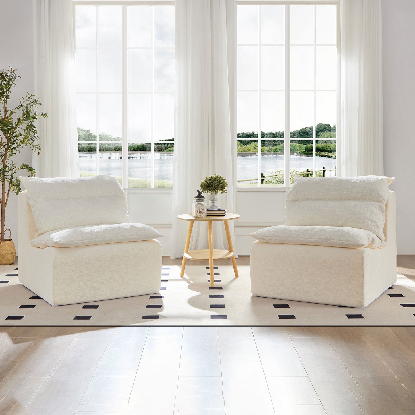 NEW Single Chair Sofa Lounge Chair With Backrest Fully Compressed Sofa Suitable For Living Room, Bedroom, Polyester,ORANGE, WHITE