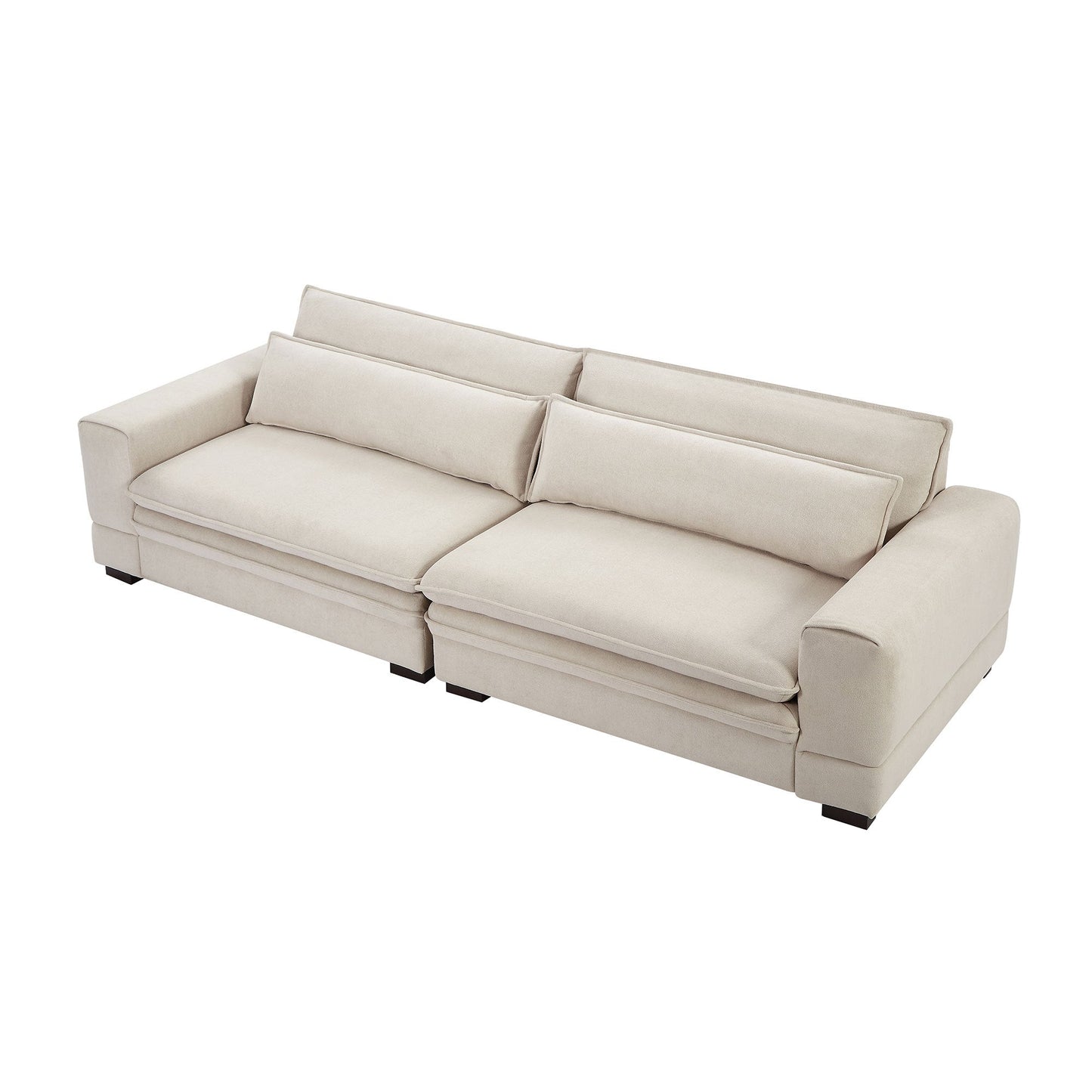 NEW Mid-Century Beige Sofa Couch Modern Upholstered Sofa
