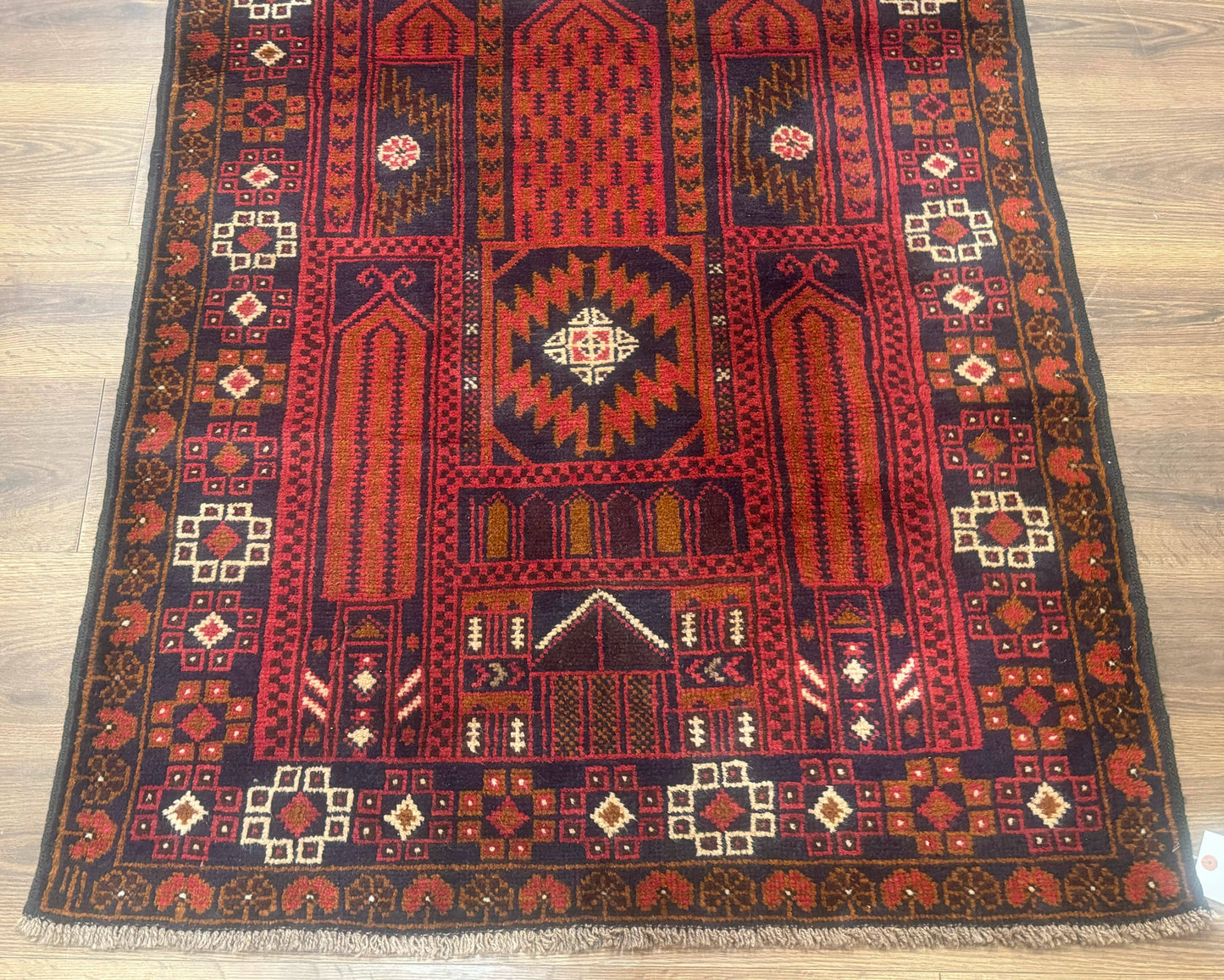 NEW Afghan Rug 3x7, Balouch Carpet Tribal Rug, Red