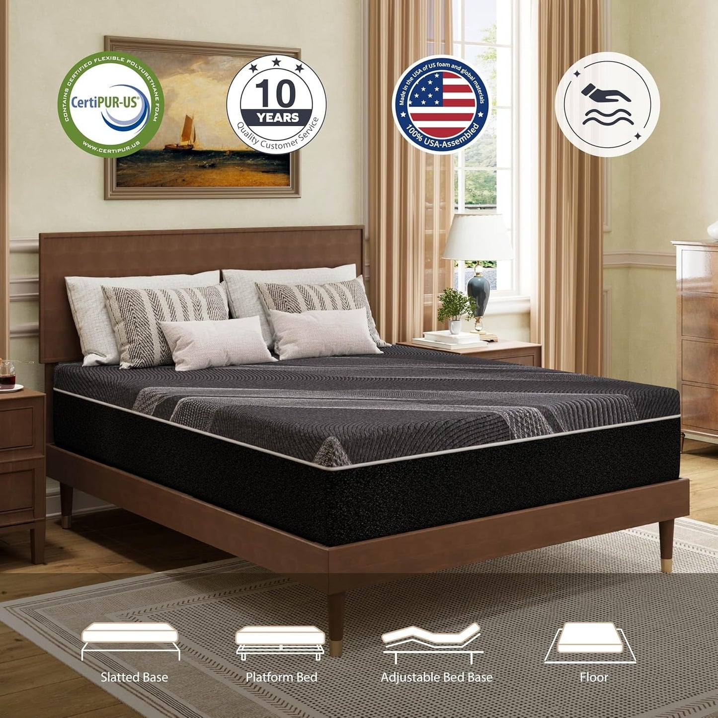 NEW Queen Size Gel Memory Foam Mattress Certipur Certified