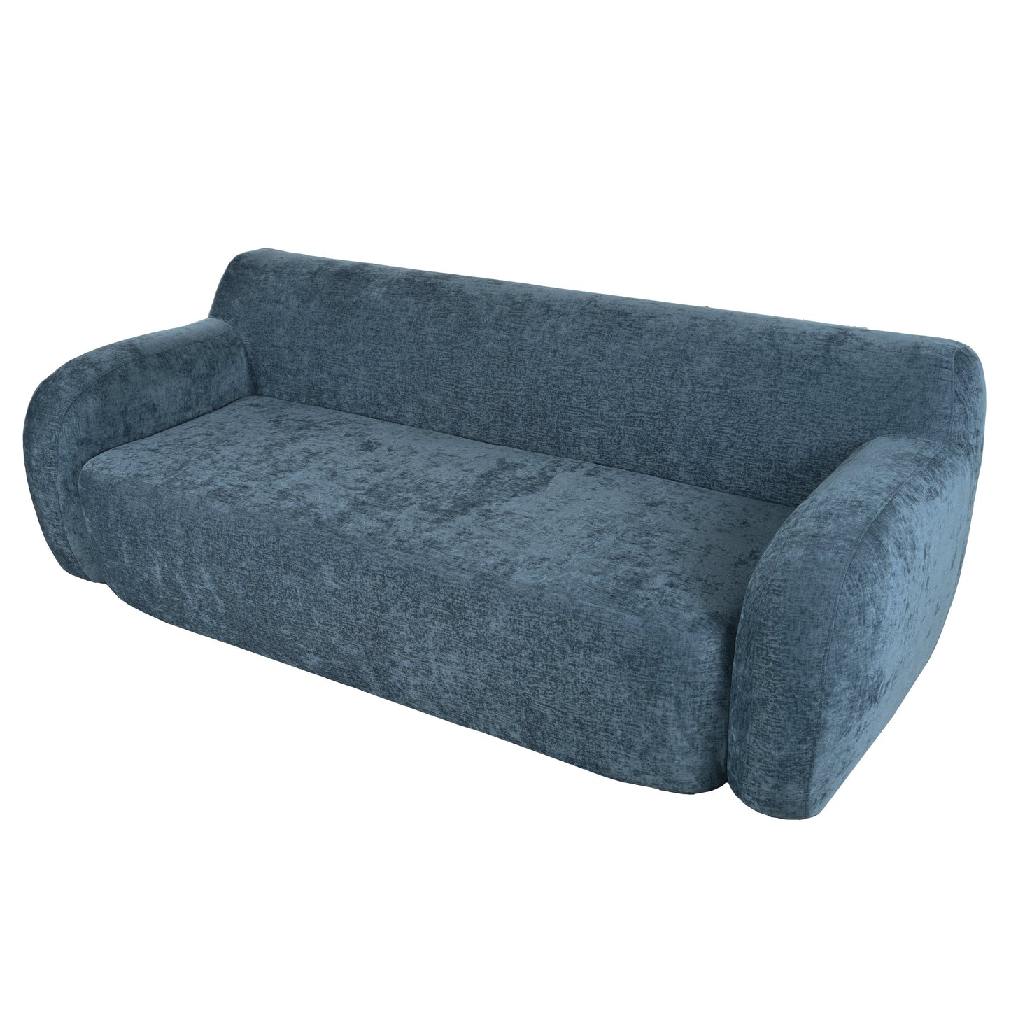 U_Style 81.5' Minimalist Compression Sofa, Curved Design, 3-Seater Casual Sofa for Living Rooms, Bedrooms, and Apartments