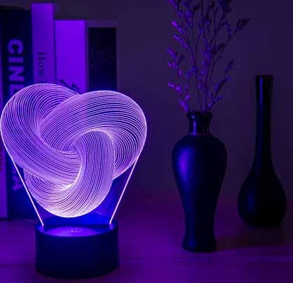 NEW Twist Abstract LED 3D Night Light Touch Colorful Acrylic 3D Table Lamp Decoration Lighting Baby Sleeping Mood Lamp Best Gift