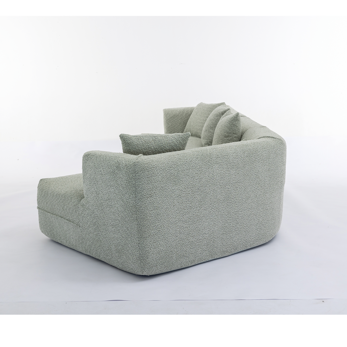 NEW Modern Green Round Fiber Fabric Modular Sectional Sofa