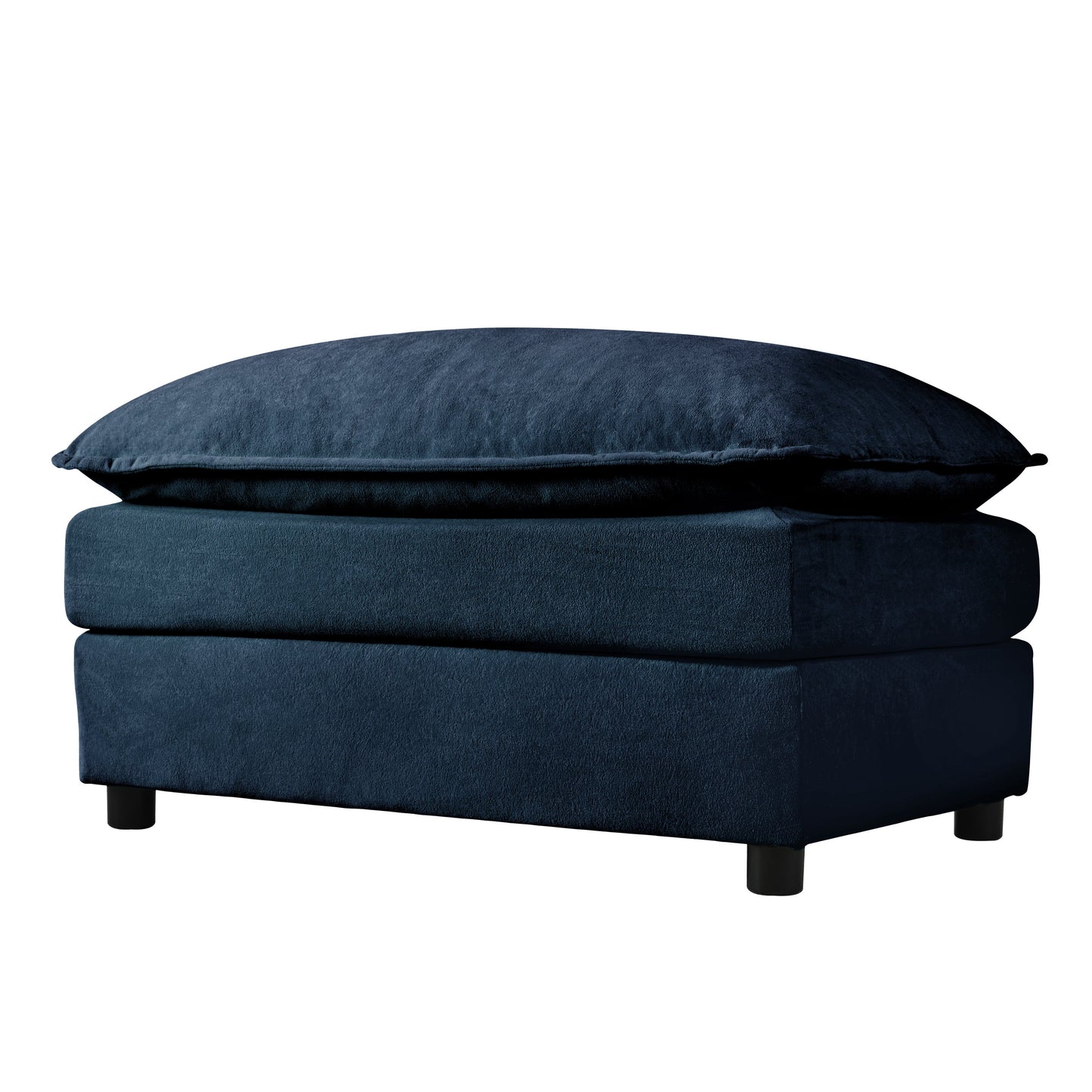 NEW Modern Blue Chenille Love Seat Upholstered Modular L Shaped Deep Seat Sectional Sofa Cloud Couch with Ottoman