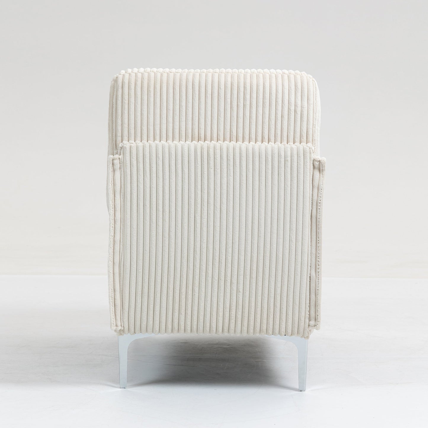 NEW Modular Beige Sectional Sofa Armless Seat Module  Corduroy Single Couch with Back Cushion