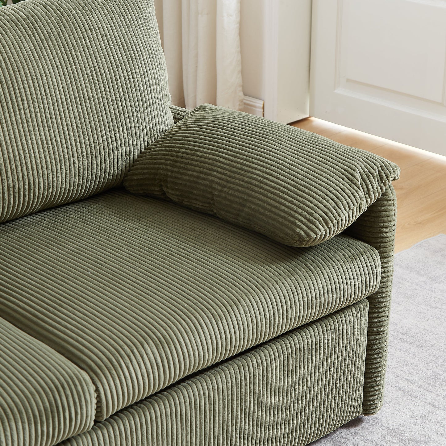 NEW MH'' 64.5 Inch 3-in-1 Adjustable Soft Corduroy Convertible Sleeper Sofa Bed