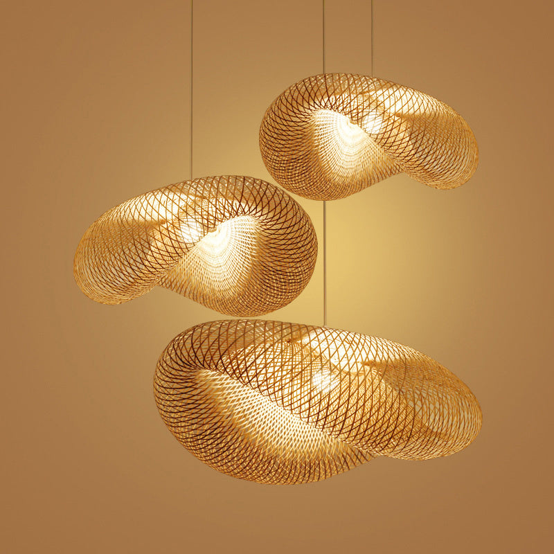NEW Bamboo Chandelier Chinese Zen Tea Room Ceiling Light Fixture