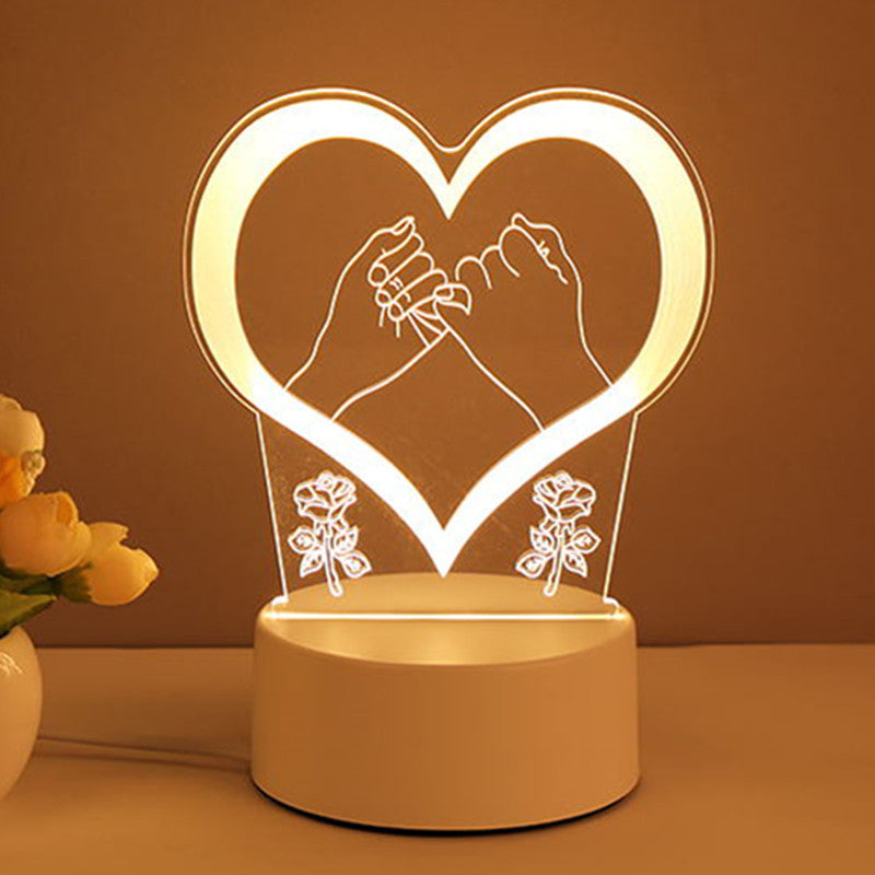 NEW 3D Lamp Acrylic USB LED Night Lights Neon Sign Lamp Xmas Home Decorations For Room Decor Valentines Day Gifts