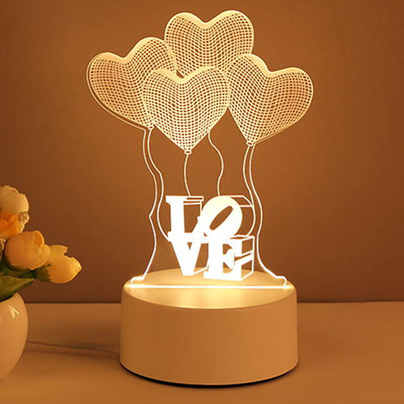 NEW 3D Lamp Acrylic USB LED Night Lights Neon Sign Lamp Xmas Home Decorations For Room Decor Valentines Day Gifts