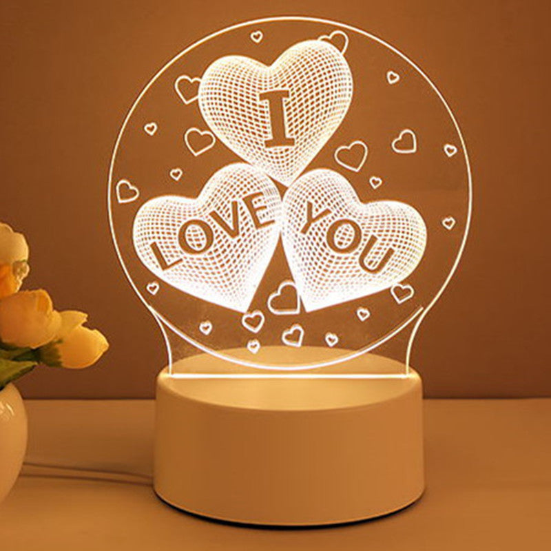 NEW 3D Lamp Acrylic USB LED Night Lights Neon Sign Lamp Xmas Home Decorations For Room Decor Valentines Day Gifts
