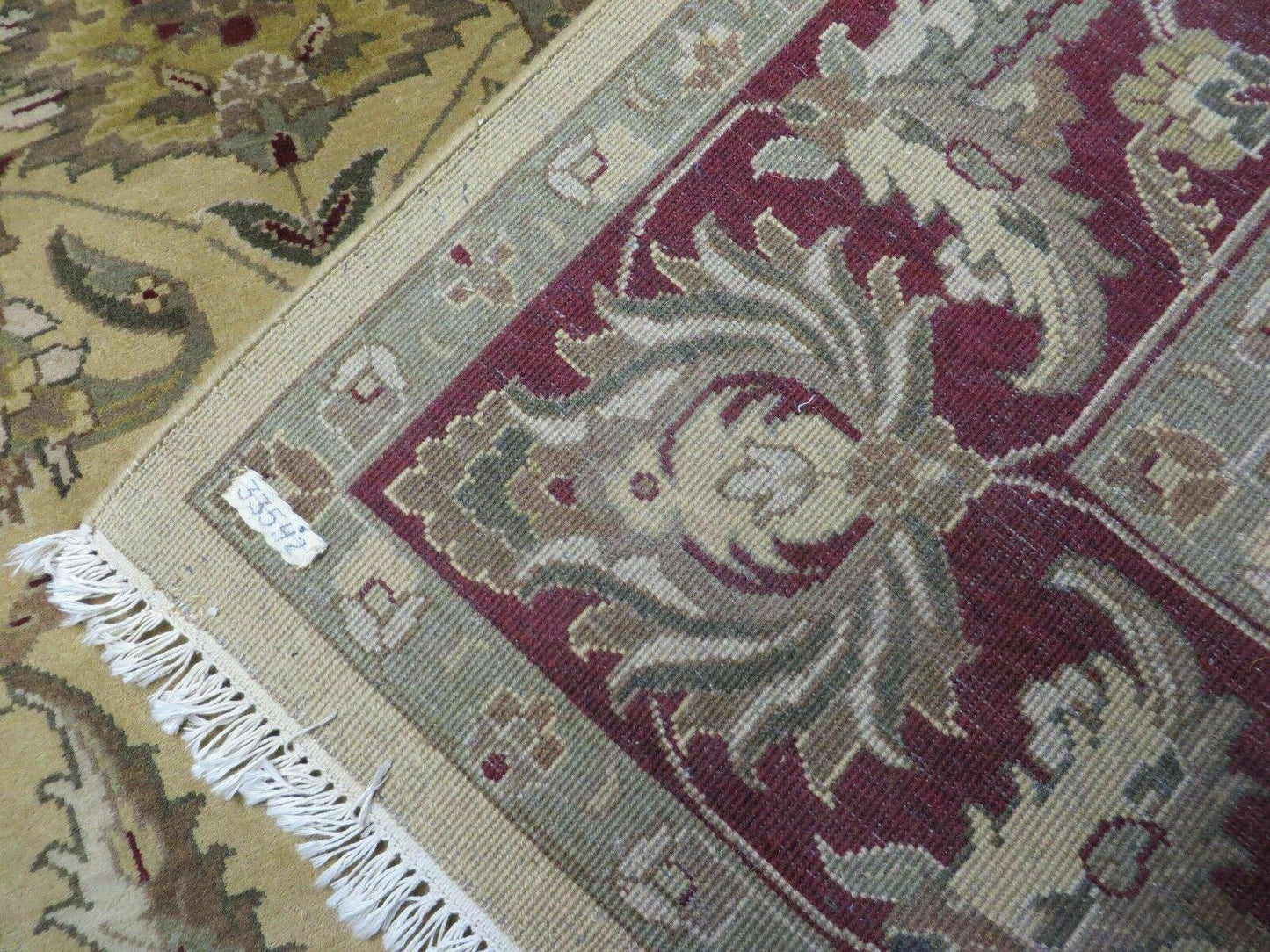 USED 9' X 12' Vintage Handmade India Oriental Jaipur Quality Tea Wash Hand Knotted