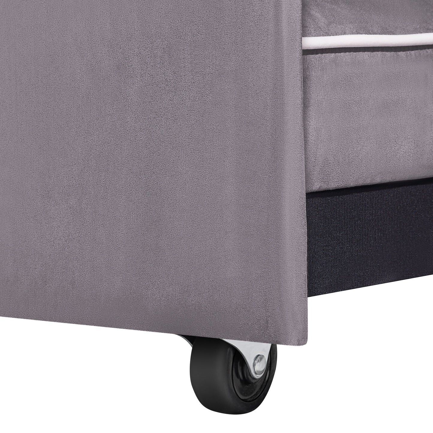 NEW 1 multifunctional foldable sofa bed in 3 different lengths, modern sofa, upgraded suede fabric, adjustable backrest, with USB port, ashtray, and rotating telephone stand