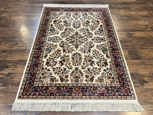USED Karastan Rug 4x6, Karastan Ivory Sarouk #760 Wool Carpet, Vintage Original Collection 700 Series Discontinued, Floral Oriental Rug
