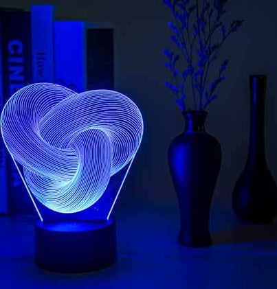 NEW Twist Abstract LED 3D Night Light Touch Colorful Acrylic 3D Table Lamp Decoration Lighting Baby Sleeping Mood Lamp Best Gift