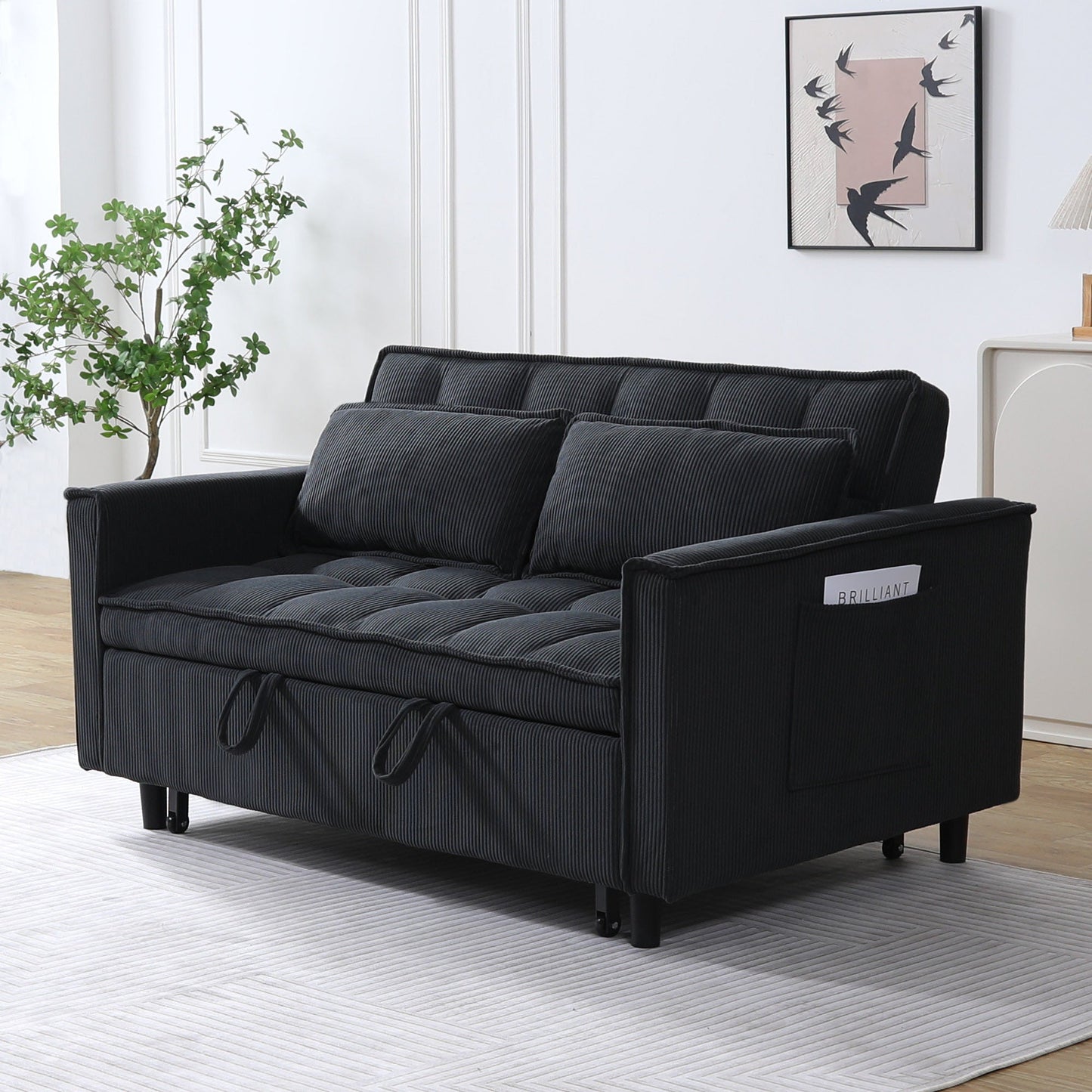 NEW 54.30' Dark Gray Double Buffer Broaching Machine Wood Panel Support Double Bed