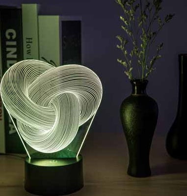 NEW Twist Abstract LED 3D Night Light Touch Colorful Acrylic 3D Table Lamp Decoration Lighting Baby Sleeping Mood Lamp Best Gift