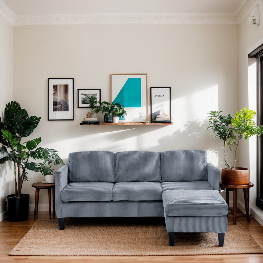 NEW Modern L-Shaped Sectional Sofa with Padded Cashmere Upholstery – Space-Saving Design for Living Rooms & Apartments, Easy Assembly, Grey