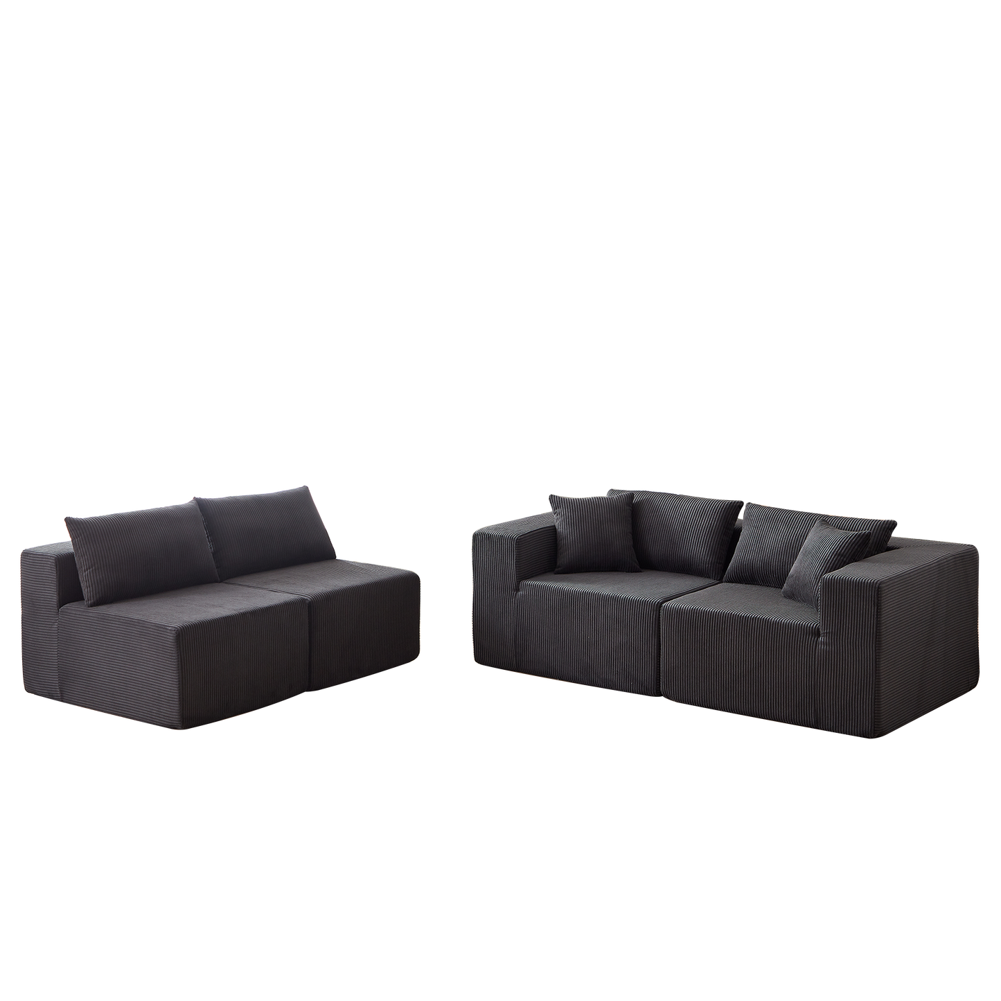 NEW 104-Inch Corduroy  Modular L Shaped Sectional Sofa,Luxury Floor Couch Set,Upholstered Indoor Furniture,Foam-Filled Compressed Sofa for Living Room,Bedroom,4 PC Free Combination