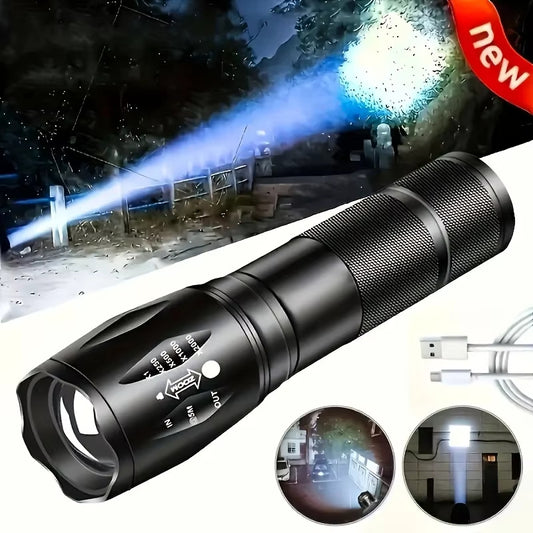 NEW High Power LED Tactical 5-Mode Light Zoom Waterproof Portable Outdoor Aluminum Alloy Flashlight Zoomable Searchlight Handheld Flash Light