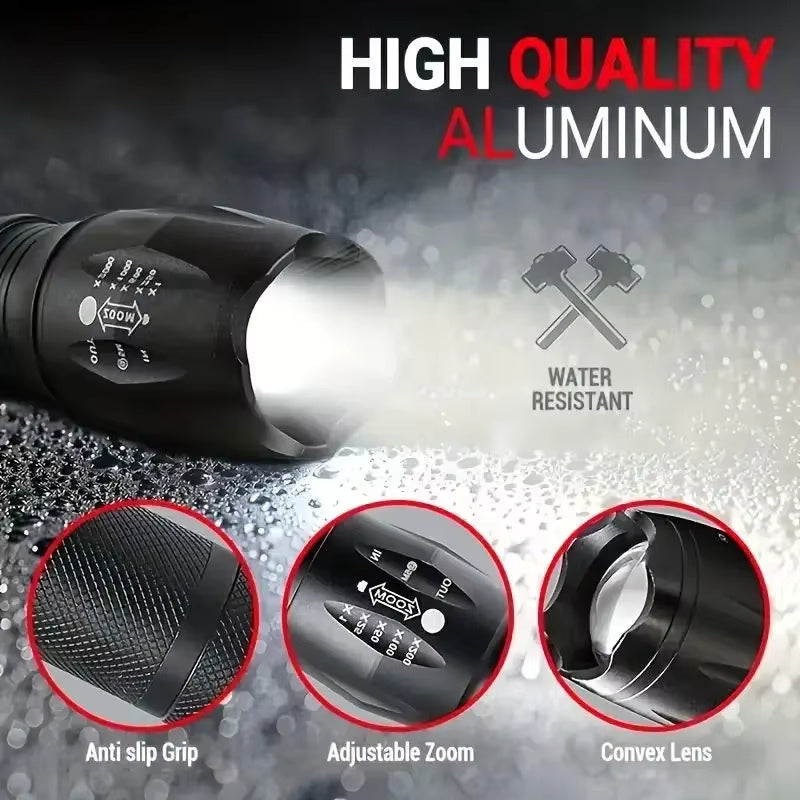 NEW High Power LED Tactical 5-Mode Light Zoom Waterproof Portable Outdoor Aluminum Alloy Flashlight Zoomable Searchlight Handheld Flash Light