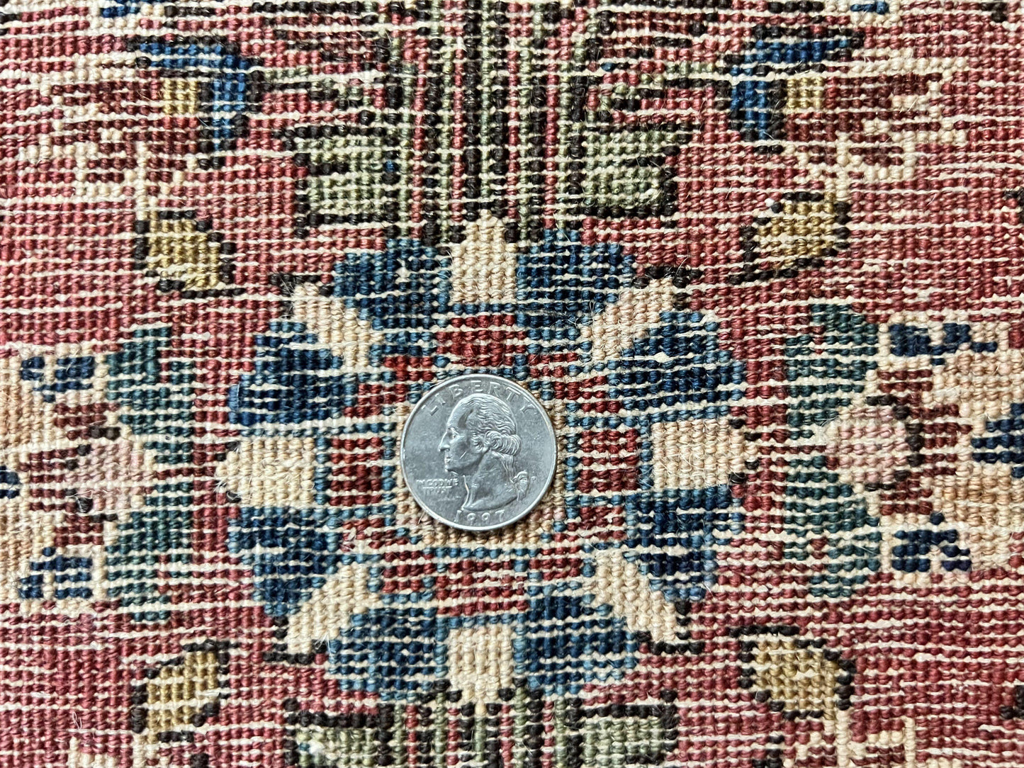 USED Antique Persian Sarouk Rug 2 x 2.5, Small Sarouk Carpet, Red Floral 1920s Red, Fine 170 KPSI, Wool Handmade Rug