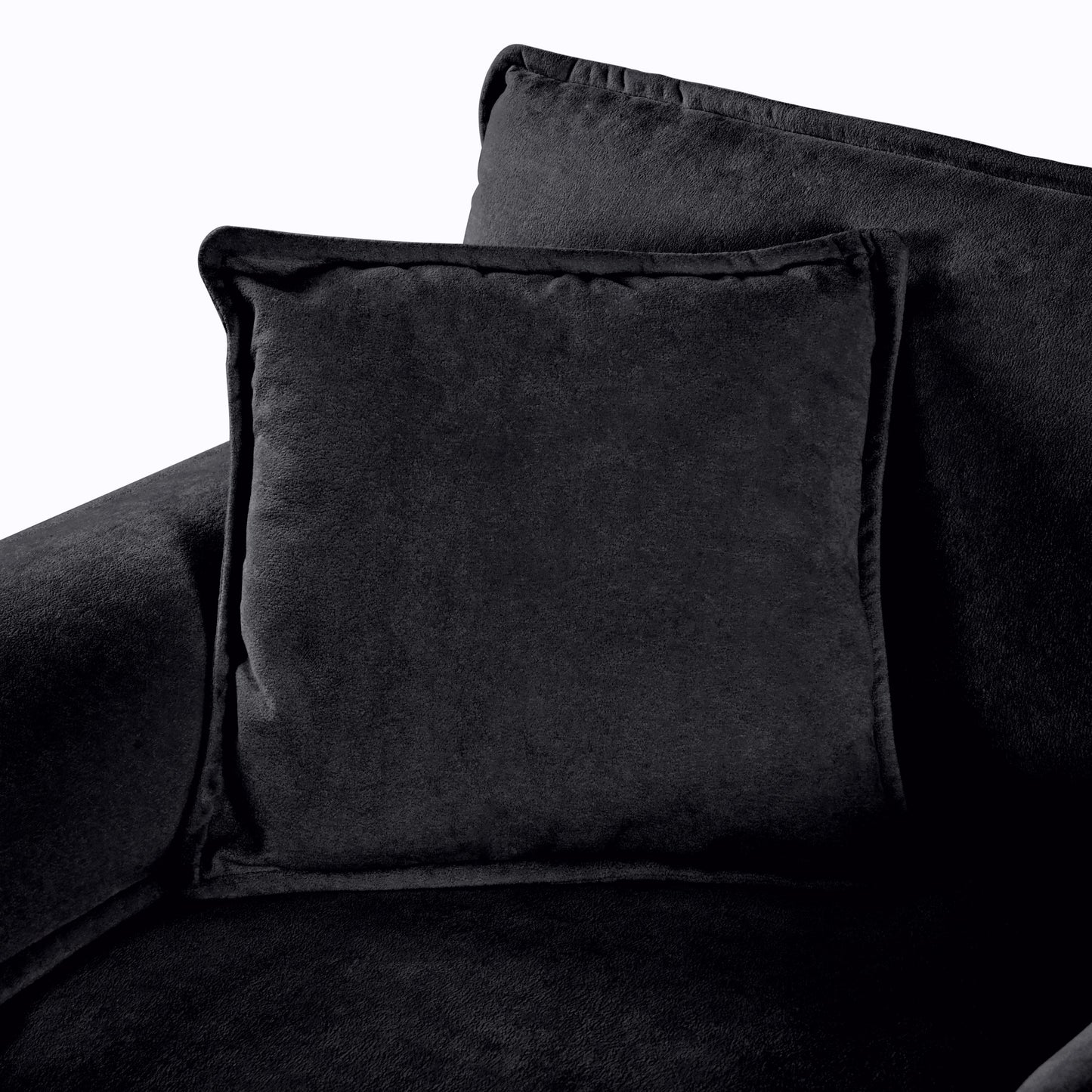 NEW Modern Chenille Deep Seat Sectional Sofa Cloud Couch with Ottoman, Comfy Love Seat Upholstered Modular L Shaped Couch, Black