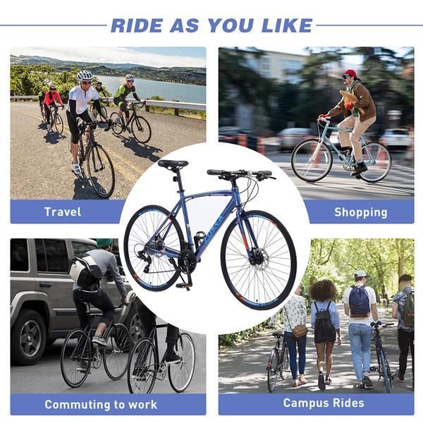 NEW 24 Speed Hybrid Disc Brake 700C Road City Bike Men Women Bicycle Bike