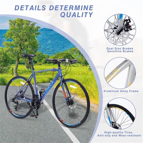 NEW 24 Speed Hybrid Disc Brake 700C Road City Bike Men Women Bicycle Bike