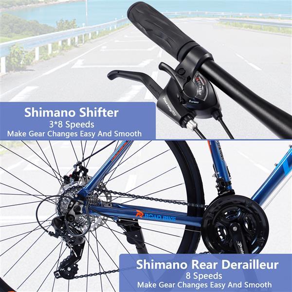 NEW 24 Speed Hybrid Disc Brake 700C Road City Bike Men Women Bicycle Bike