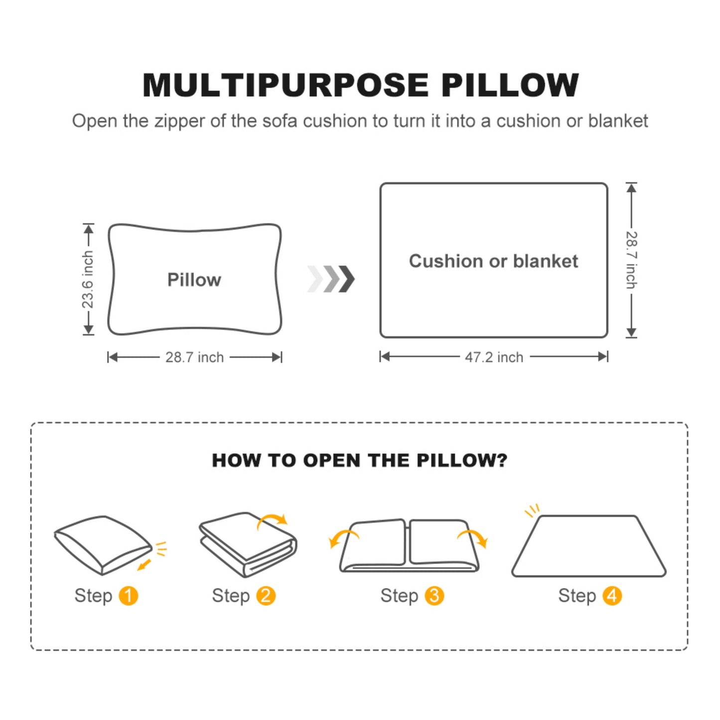 NEW 70.9' Multi-Functional 3-Seat Velvet Black Convertible Sleeper Sofa