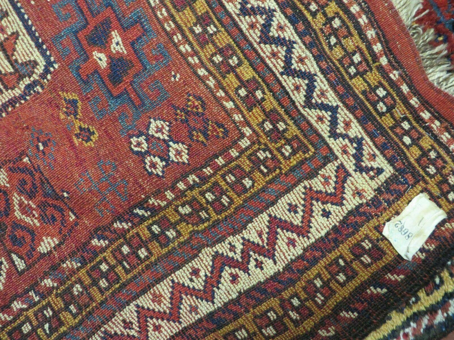 USED Antique Moroccan Runner Rug 4x9, Wide Runner, Hand Knotted Tribal Oriental Carpet, Hallway Rug, Geometric Medallions, Red, Bohemian Rug Nice