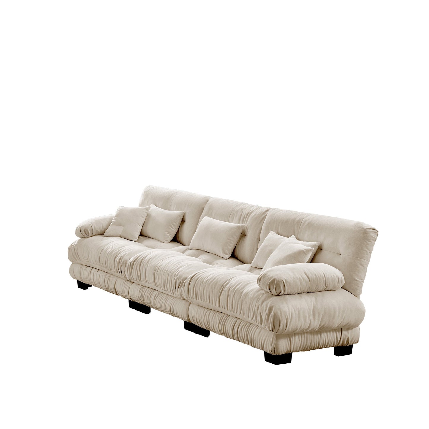 NEW 3-Seater Sectional Sofa Modular Deep Seat Sofa Couch , Chenille Sofa Soft Comfy Upholstered Furniture for Living Room, Apartment, Studio, Office,Chenille Light coffee