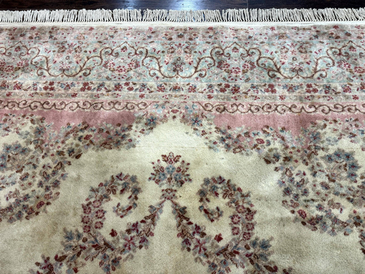 USED Karastan Rug 8.8 x 12, Pastel Ivory Kirman Rug #784, Wool Karastan Carpet, Original 700 Series, Vintage Karastan Area Rug, Discontinued