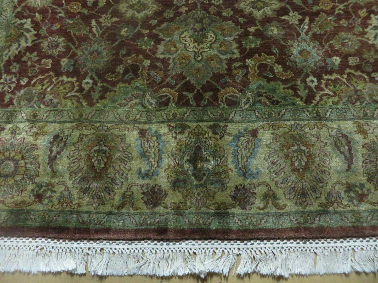 USED 6' X 9' Handmade India Floral Oriental Wool Rug Carpet Tea Wash Red Hand Knotted