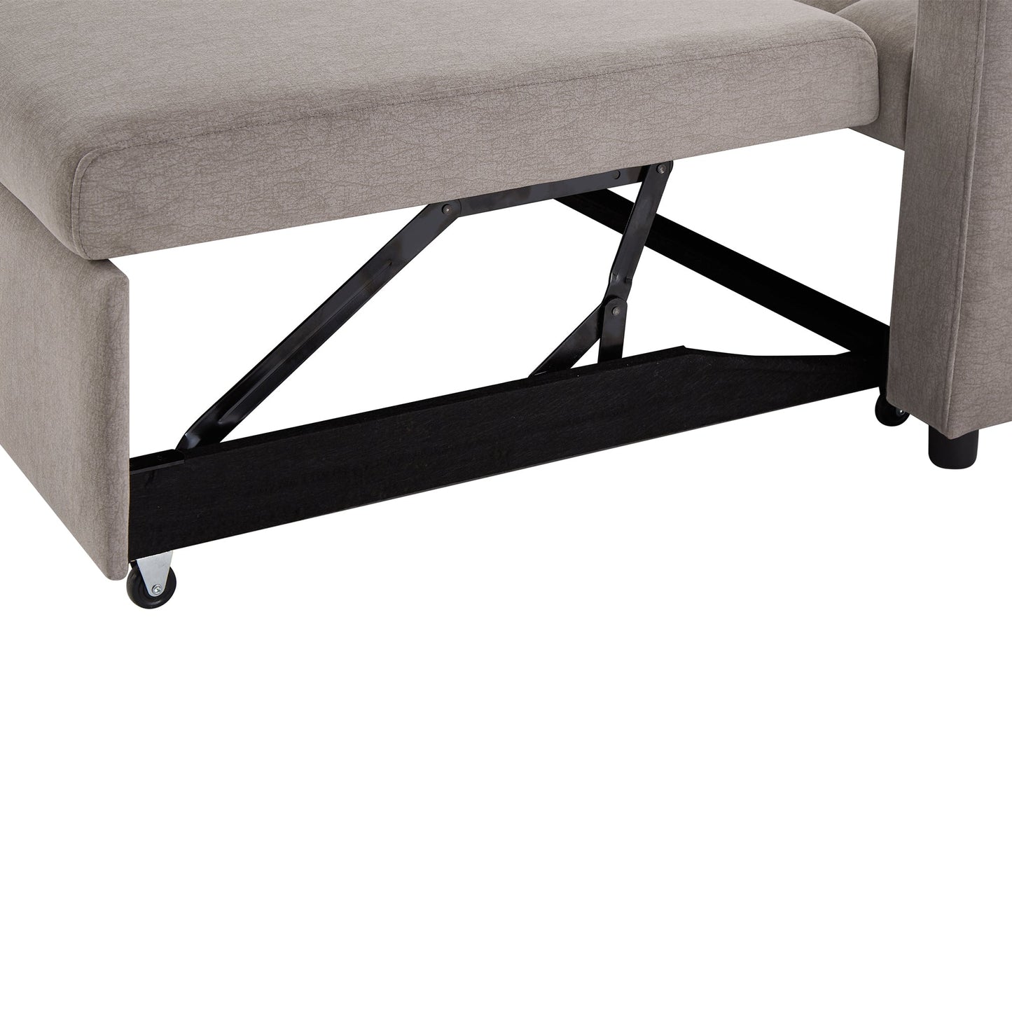 NEW Convertible Sofa Bed Loveseat with USB Ports, Side Pockets, Cup Holders & Swivel Phone Holder, Light Grey Bella Fabric