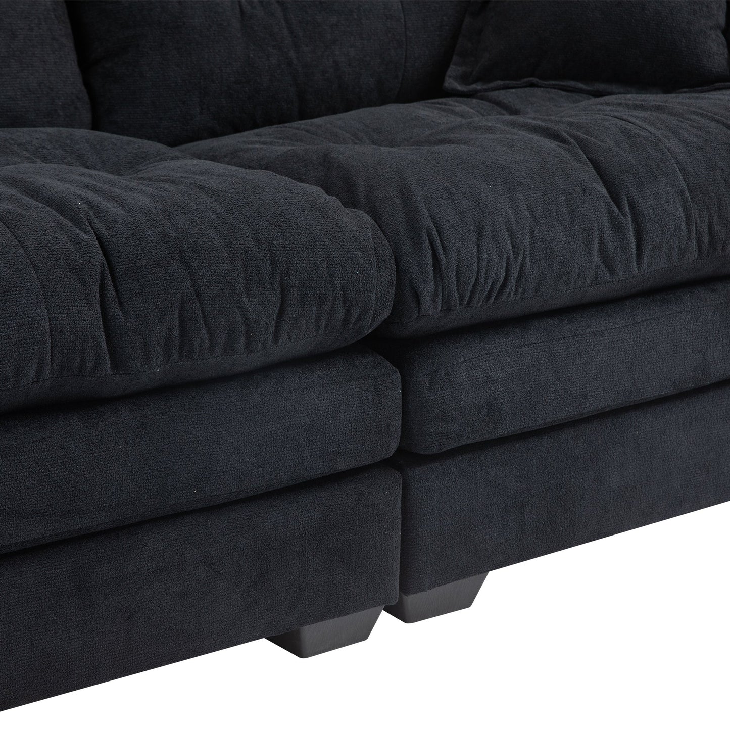 NEW 84' Chenille Small Sofa Loveseat Deep Seat Sofa Couch with 2 Throw Pillows & Memory Foam