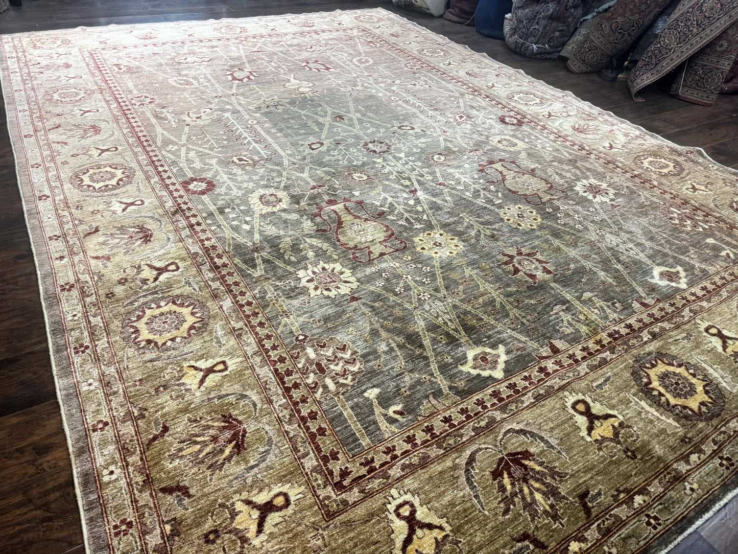 USED Pakistani Rug 10x14, Large Peshawar Chobi Carpet